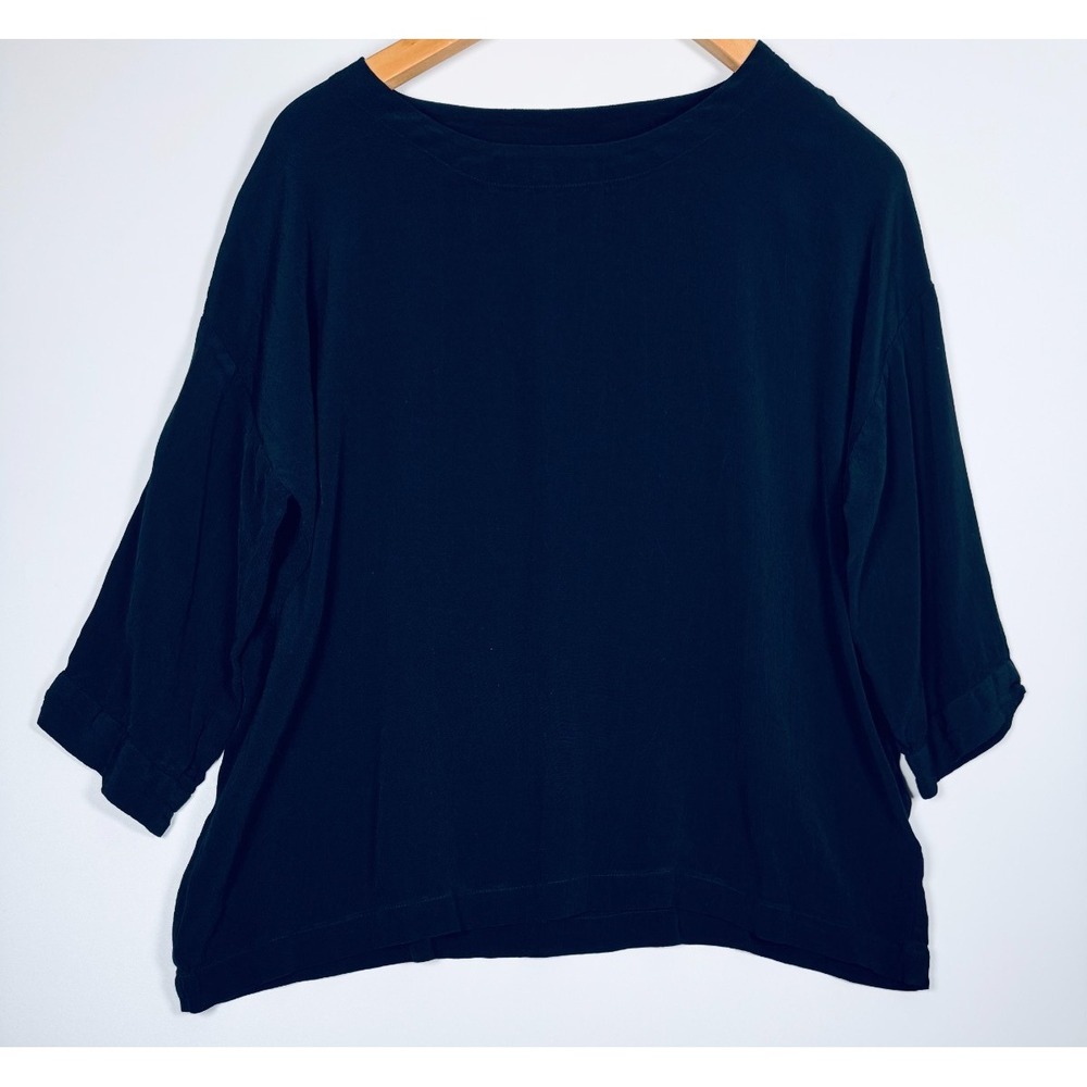 Masai Copenhagen Top XS Black Viscose Oversized Minimalist Scandinavian Blouse